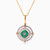 LDN422 - Circle Diamond & Green Stones Necklace in 18K Gold - KP604376EM.jpg