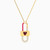 LIN947 - Lock Red Stone & Enamel Coated Necklace in 18K Gold - 111404130383-1.jpg