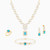 LGS438 - Rectangular Colored Stones Full Set in 18K Gold (4 Pieces) - 21001790781-1.jpg