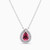 WN30 - Pear Red Stone Sterling Silver Necklace - 87363945-1 .jpg