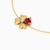 MLB267 - Flower Diamonds & Red Stone Chain Bracelet in 18K Gold - 21047110214 - 3.jpg