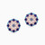 LDE844 - Octagon Diamond & Blue Stone Stud Earrings in 18K Gold - A-KE611422SB-3.jpg
