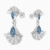 LDE873 - Double Fan Shaped Blue Stones & Diamond Drop Earrings In 18K Gold - SAE06096-4.jpg