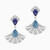 LDE872 - Fan Shaped Blue Stones & Diamond Drop Earrings In 18K Gold - SAE06095-3.jpg