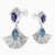 LDE872 - Fan Shaped Blue Stones & Diamond Drop Earrings In 18K Gold - SAE06095-4.jpg