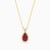 WN425 - Pear Pink Stone & Lab Grown Diamonds Gold Plated Necklace - MSP00860_PK-1.jpg