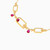 MLB822 - Row of Paperclip Dropped Red Stones Chain Bracelet in 18K Gold - 21047110331-4.jpg