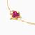 MLB834 - Heart Red Stone Chain Bracelet in 18K Gold - 21047110337-4.jpg