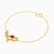 LDB779 - Love & Heart Red Stone Diamond Chain Bracelet in 18K Gold - EBR50030-3.jpg