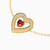 LDB778 - Heart Halo Red Stone Diamond Chain Bracelet in 18K Gold - EBR50029-4.jpg