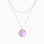 WN477 - Circle Cubic Zirconia & Pearl Layered Necklace in Rose Gold Plating - NE190-1.jpg