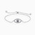 WB315 - Eye Colored Stones Chain Bracelet in Sterling Silver - BR4-1.jpg