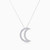WN473 - Open Crescent Cubic Zirconia Necklace in Sterling Silver - NE25-1.jpg