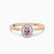 LDR3892 - Oval Peach Stone Diamond Beaded Ring in 18K Gold - SAR06491-1.jpg