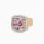 LDE934 - Square Peach Stone Diamond Stud Earrings in 18K Gold - SAE06494-4.jpg
