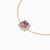 LDB783 - Square Peach Stone Diamond Chain Bracelet in 18K Gold - SAB06494-4.jpg