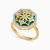 LDR3904 - Ramadan Floral Detail & Octagonal Green Malachite Diamond Ring 18K Gold - AJNR3242-3.jpg