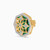 LDE944 - Ramadan Floral Detail & Octagonal Green Malachite Diamond Stud Earrings 18K Gold - AJNE3242-4.jpg