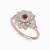 LDR4039 - Layered Flower Red Stone & Diamond Ring in 18K Gold - RG903499-P-3.webp