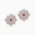 LDE993 - Layered Flower Red Stone & Diamond Stud Earrings in 18K Gold - ER903501-P-1.webp