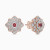 LDE993 - Layered Flower Red Stone & Diamond Stud Earrings in 18K Gold - ER903501-P-3.webp