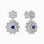 LDE990 - Flower & Star Blue Stone & Diamond Drop Earrings in 18K Gold - ER903515-W-1.webp