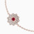 LDB812 - Layered Flower Red Stone & Diamond Chain Bracelet in 18K Gold - BR903514-P-4.webp