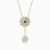 LDN2645 - Flower & Star Green Stone & Diamond Lariat Necklace in 18K Gold - PD903516-Y-1.webp