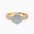 LDR4028 - Hexagonal Flower Cluster Diamond Channel Set Ring in 18K Gold - SAR06150-1.jpg
