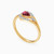 LDR3979 - Pear Red Stone & Diamond East West Ring in 18K Gold - SAR06115-2.jpg