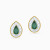 LDE1023 - Pear Halo Green Stone Diamond Stud Earrings in 18K Gold - ER421223Y18HEM1-3.webp