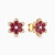 LDE1017 - Flower Red Stones Diamond Stud Earrings in 18K Gold - ER418170P18HRU1-1.webp
