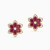 LDE1017 - Flower Red Stones Diamond Stud Earrings in 18K Gold - ER418170P18HRU1-3.webp