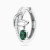 LDE1006 - Leaves & Oval Green Stone Diamond Hoop Earrings in 18K Gold - HP403293W18HEM1-4.webp