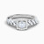 LDR4097 - Baguette Cut & Square Cluster Diamond Twin Rings in 18K Gold - RN428733W18DI1-4.webp