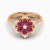 LDR4083 - Flower Red Stones Diamond Ring in 18K Gold - RN412809P18HRU1-1.webp