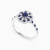 LDR4082 - Round Flower Blue Stones Diamond Ring in 18K Gold - RN423125W18HSA1-3.webp