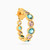 MLE580 -  Round Shaped Colored Stones Hoop Earring in 14K Gold - 1 Piece - 101031800332001-1.jpg