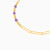 MLB957 - Elongated Links & Beads Purple Stones Chain Bracelet in 18K Gold - 21047020035-4.webp