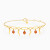 MLB956 - Chili & Elongated Links Orange Stones Chain Bracelet in 18K Gold - 21047110352-1.webp