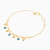 MLB941 - Elongated Links & Beads Blue Stones Chain Bracelet in 18K Gold - 21047110349-3.webp