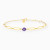 MLB933 - Elongated Links Purple Stone Chain Bracelet in 18K Gold - 21047110348-1.webp