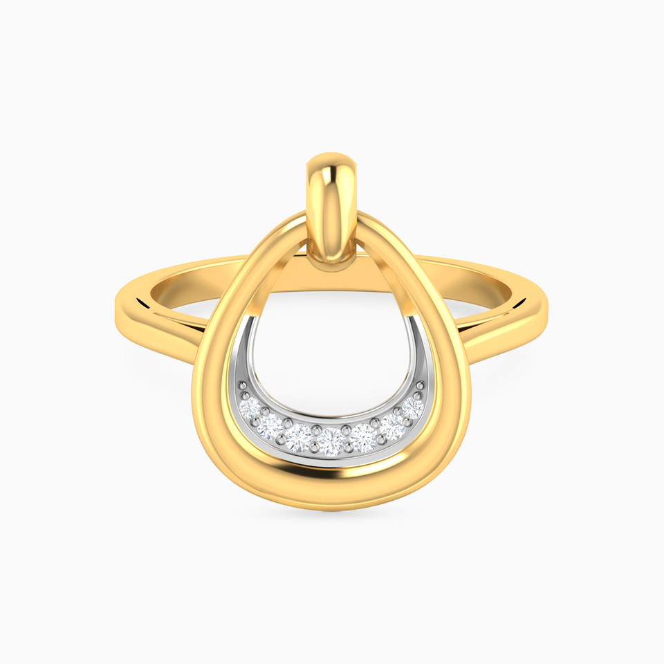 Pear Diamond Ring in 18K Gold - 2 Pear Diamond Ring in 18K Gold - 2