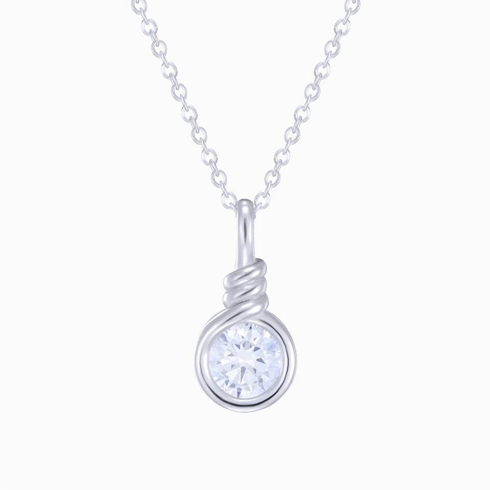 Round Colored Stone Pendant Necklace in Sterling Silver Round Colored Stone Pendant Necklace in Sterling Silver