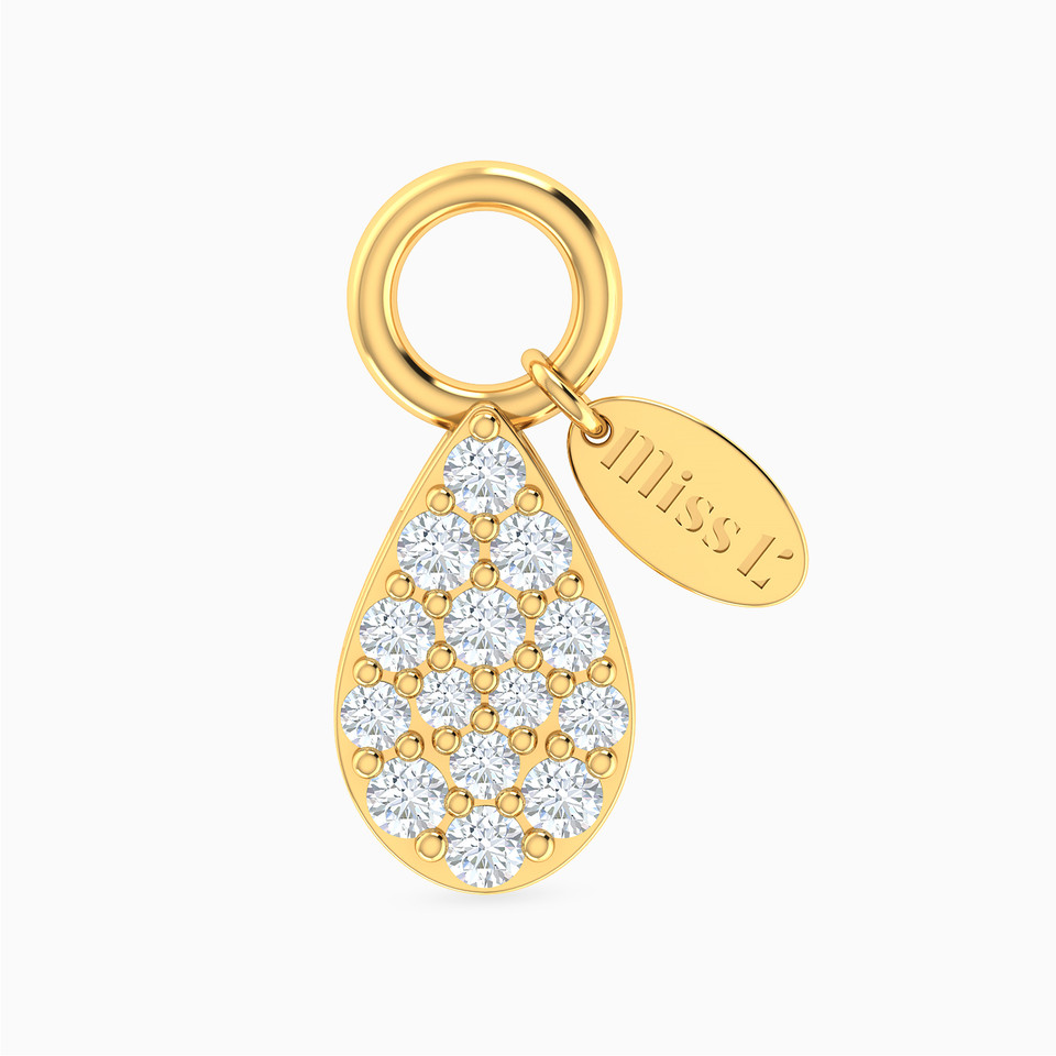 Teardrop Cubic Zirconia Charm in 18K Gold Teardrop Cubic Zirconia Charm in 18K Gold