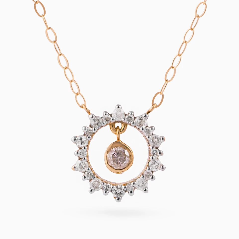 Circle Diamond Necklace in 18K Gold Circle Diamond Necklace in 18K Gold