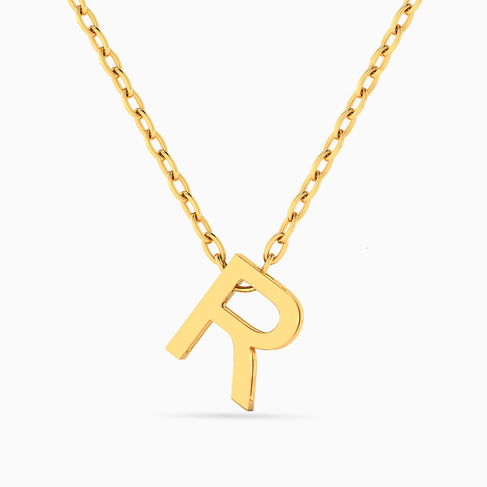 Letter R Necklace in 18K Gold Letter R Necklace in 18K Gold