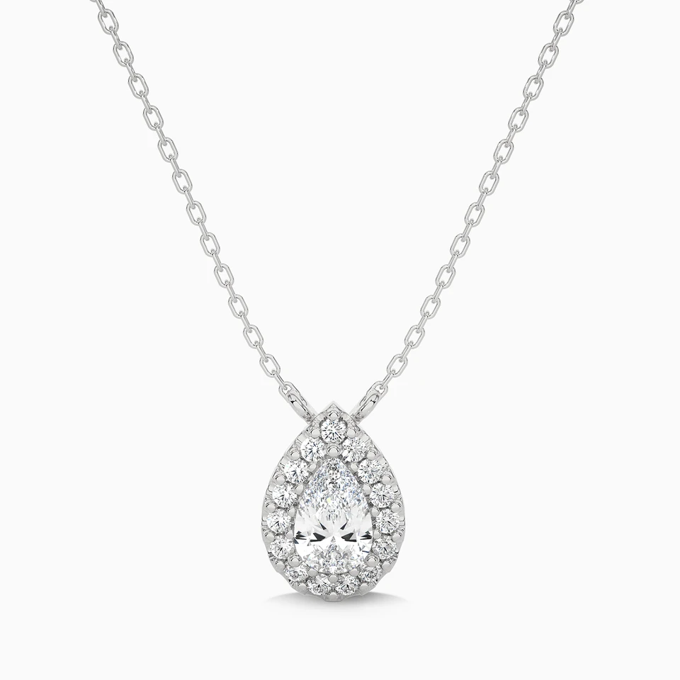 0.66 CT Pear Lab Grown Diamond Pendant in 18K Gold - 2 0.66 CT Pear Lab Grown Diamond Pendant in 18K Gold - 2