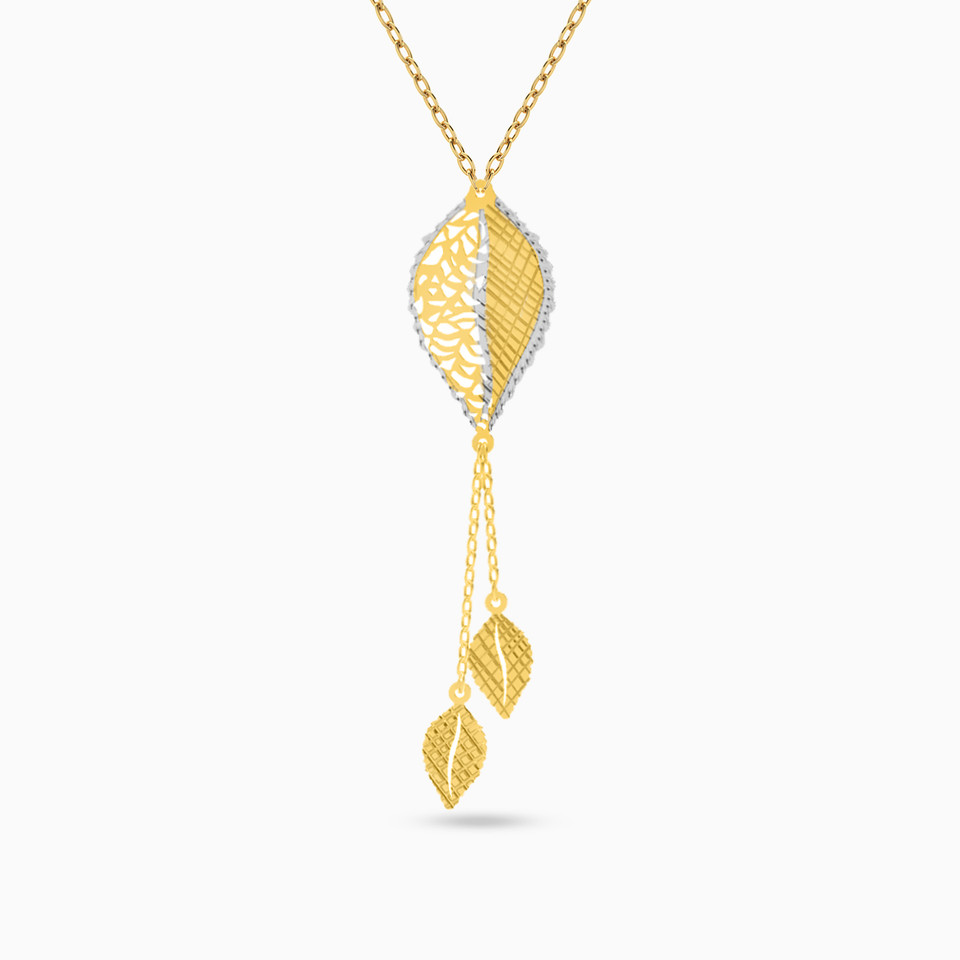 Leaf Necklace in 18K Gold - 2 Leaf Necklace in 18K Gold - 2