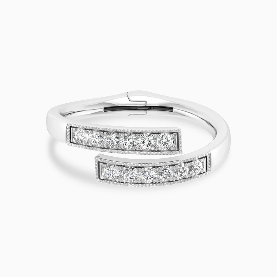Baguette Diamond Open Ring in 18K Gold - 2 Baguette Diamond Open Ring in 18K Gold - 2